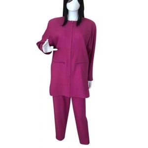 1980s Vintage Andre COURREGES Pant Suit Magenta Pink / Size 42